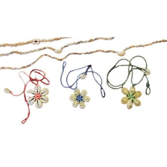 Vintage Stringed Hawaiian Beaded Seashell Necklaces Lot Of 7 Necklace - Picture 2 of 4